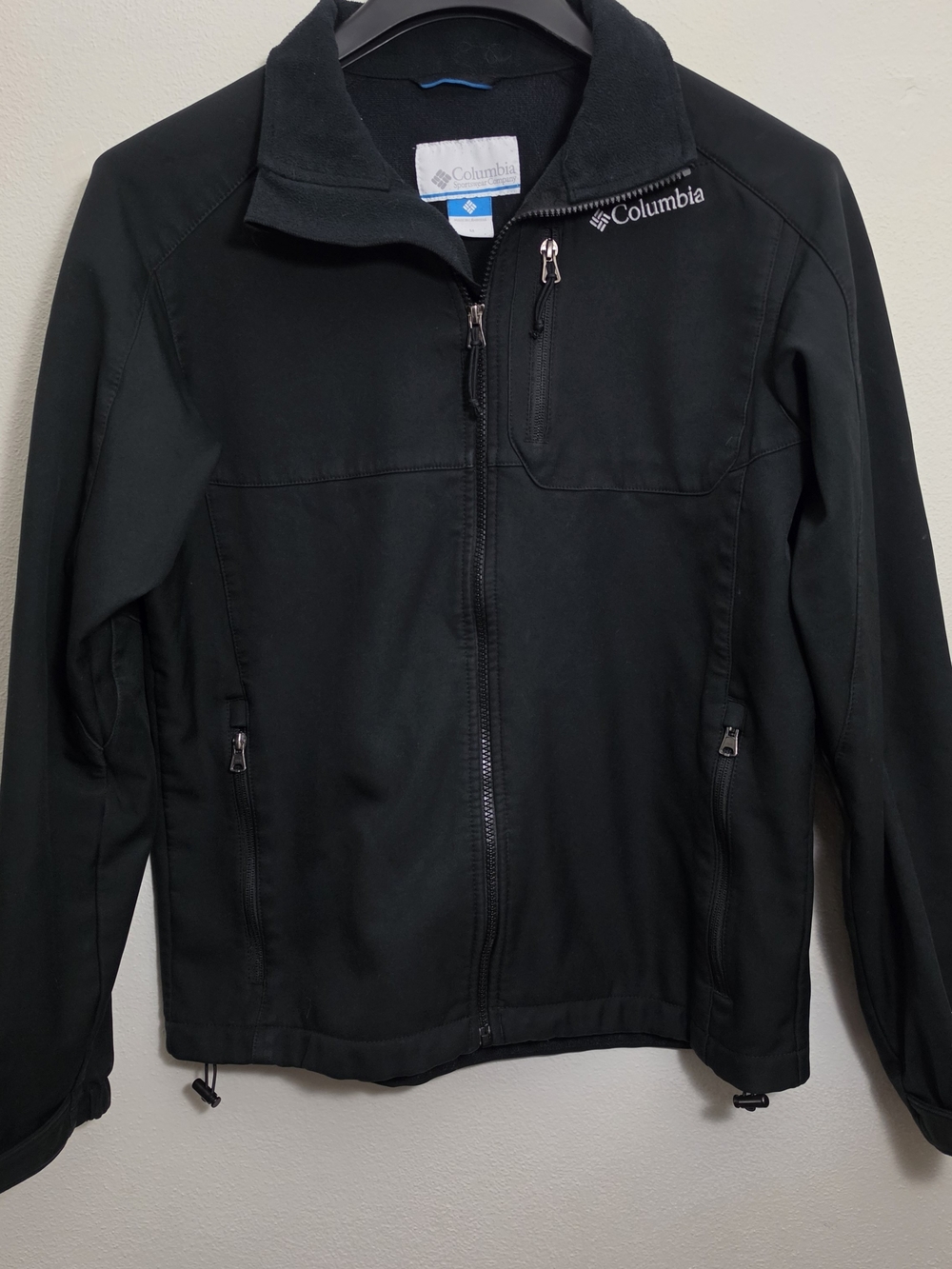 Columbia Ascender Softshell Jacket Men’s M Black Full Zip Fleece Lined Outdoor